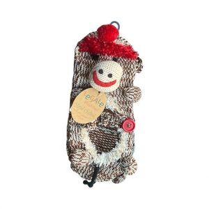 NWT Womens LeGale Vintage Sock Monkey Hand Crafted Plush Feet Slipper Socks 9-11